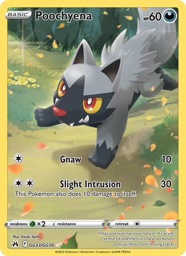 Poochyena Rare Pokemon card #GG33 from Crown Zenith