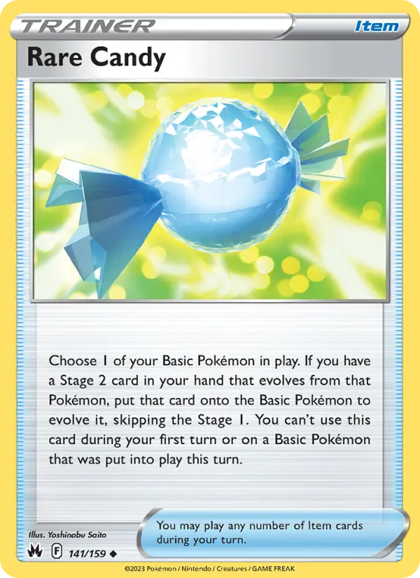 Rare Candy Uncommon Pokemon card #141 from Crown Zenith