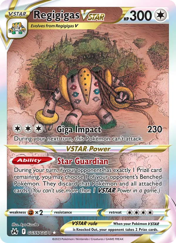 Regigigas VSTAR Ultra Rare Pokemon card #GG55 from Crown Zenith