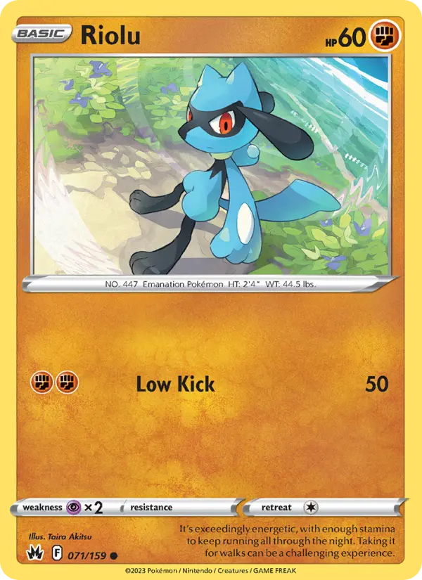Riolu Common Pokemon card #071 from Crown Zenith