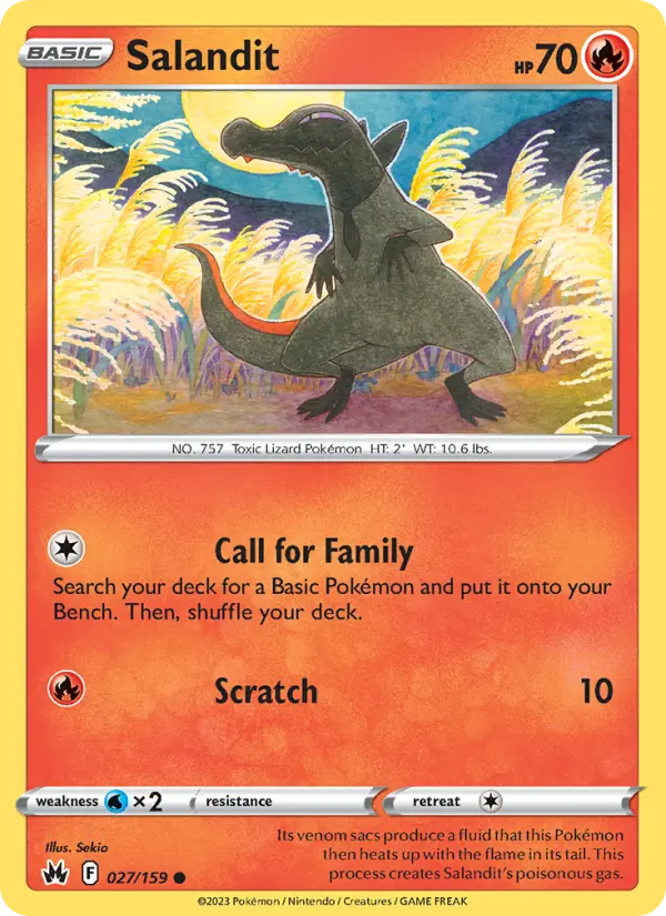 Salandit Common Pokemon card #027 from Crown Zenith