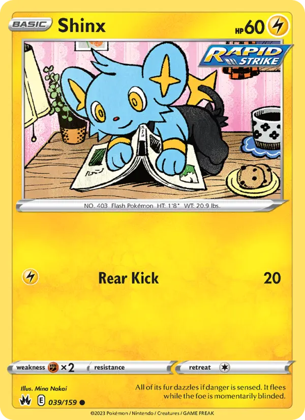 Shinx Common Pokemon card #039 from Crown Zenith