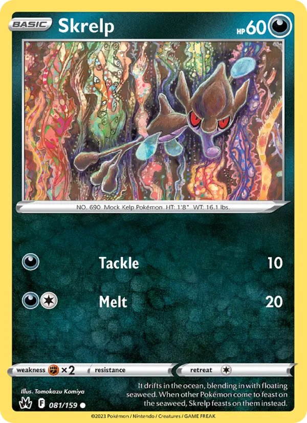 Skrelp Common Pokemon card #081 from Crown Zenith