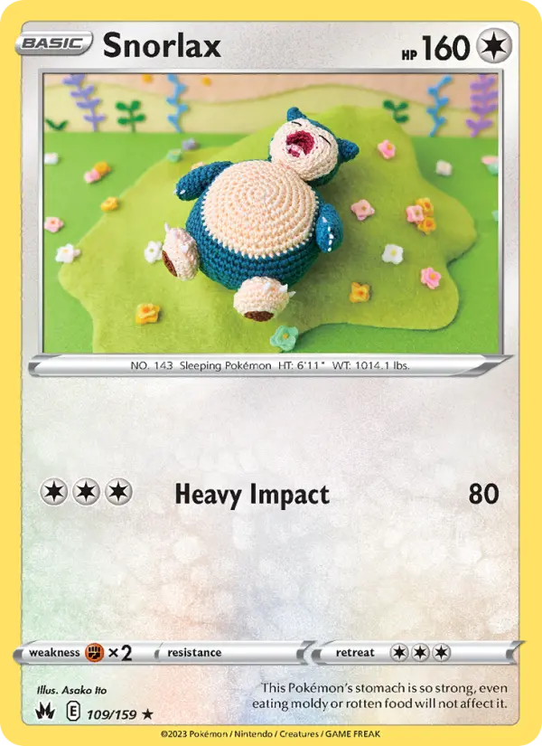 Snorlax Rare Pokemon card #109 from Crown Zenith