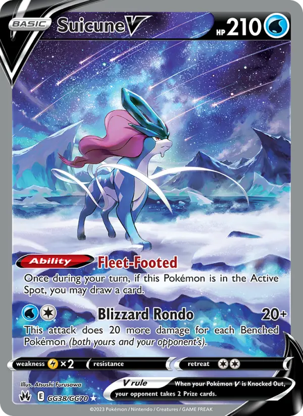 Suicune V Ultra Rare Pokemon card #GG38 from Crown Zenith