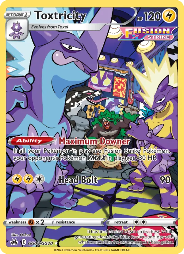 Toxtricity Rare Pokemon card #GG09 from Crown Zenith