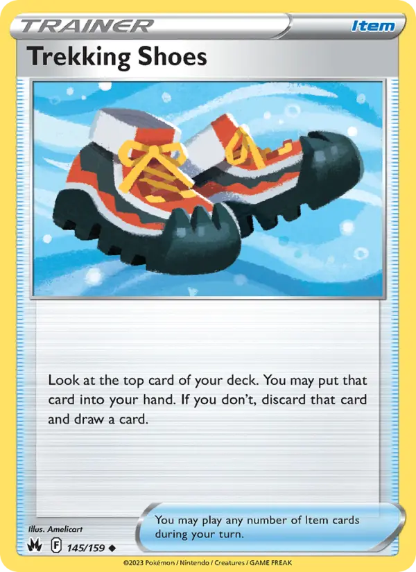 Trekking Shoes Uncommon Pokemon card #145 from Crown Zenith