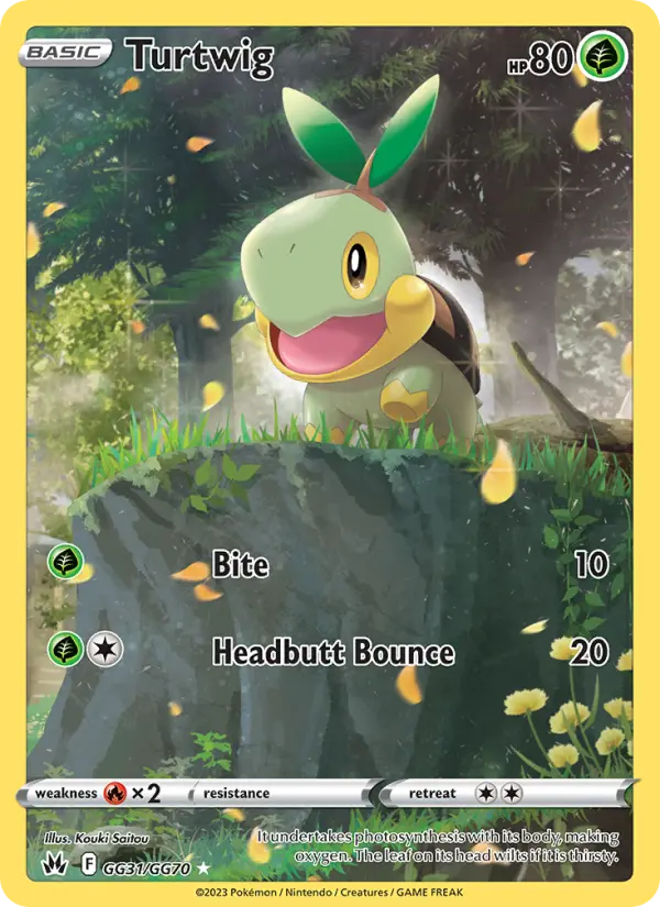 Turtwig Rare Pokemon card #GG31 from Crown Zenith