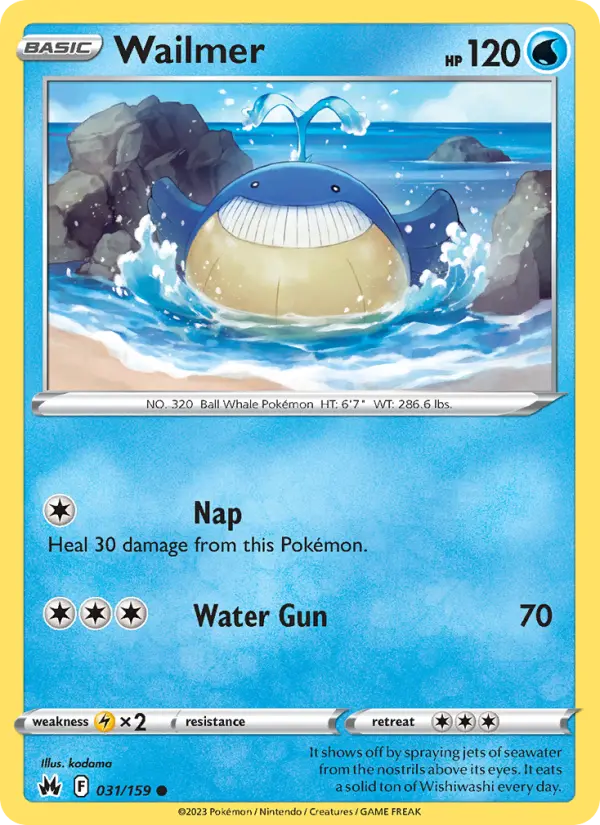 Wailmer Common Pokemon card #031 from Crown Zenith