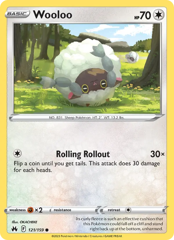 Wooloo Common Pokemon card #121 from Crown Zenith
