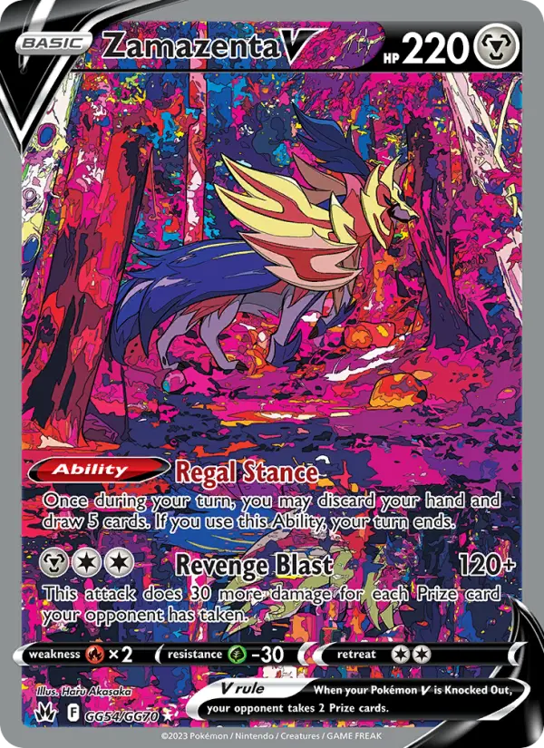 Zamazenta V Ultra Rare Pokemon card #GG54 from Crown Zenith