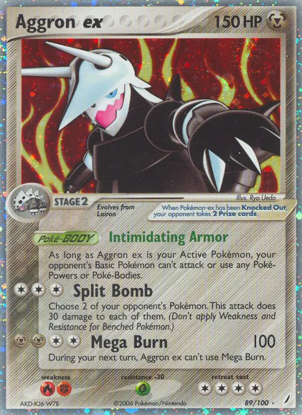 Aggron ex Rare Pokemon card #89 from Crystal Guardians