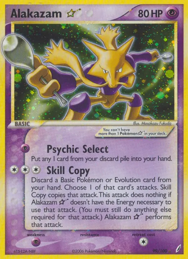 Alakazam Star Rare Pokemon card #99 from Crystal Guardians