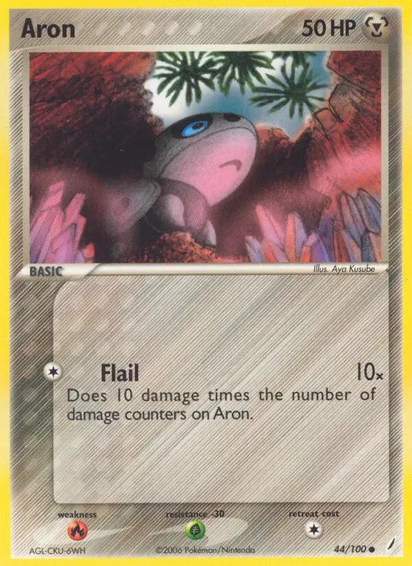 Aron Common Pokemon card #44 from Crystal Guardians