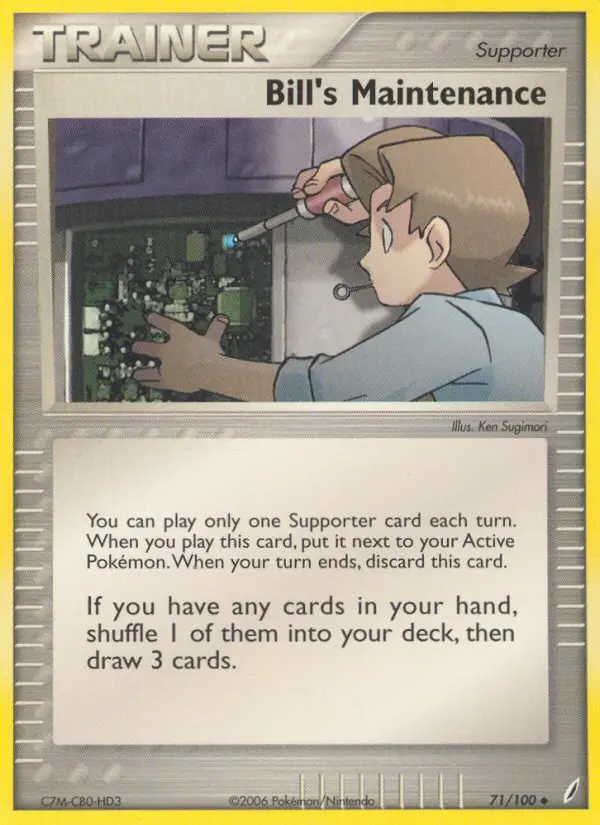 Bill's Maintenance Uncommon Pokemon card #71 from Crystal Guardians
