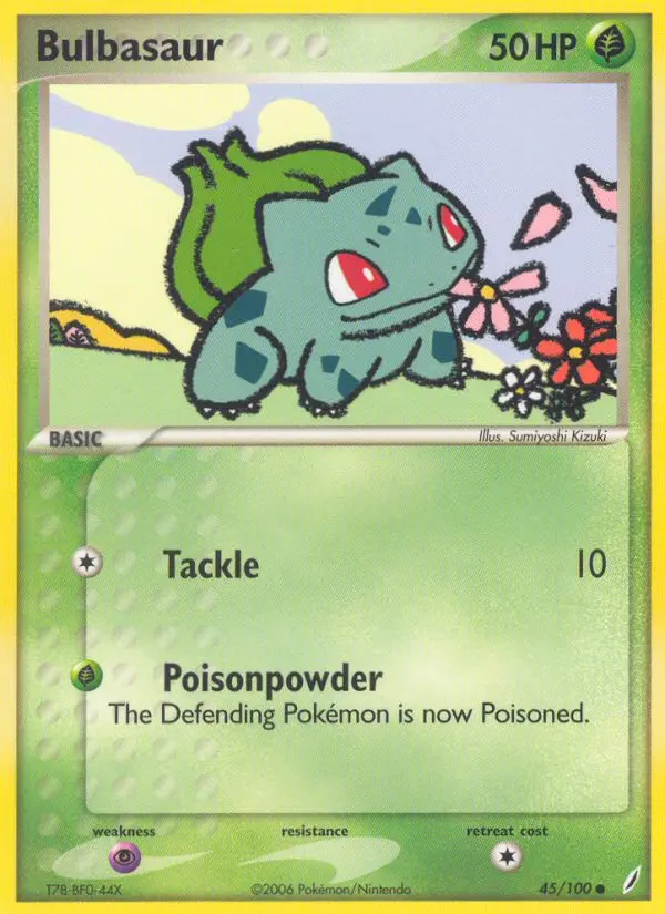 Bulbasaur Common Pokemon card #45 from Crystal Guardians