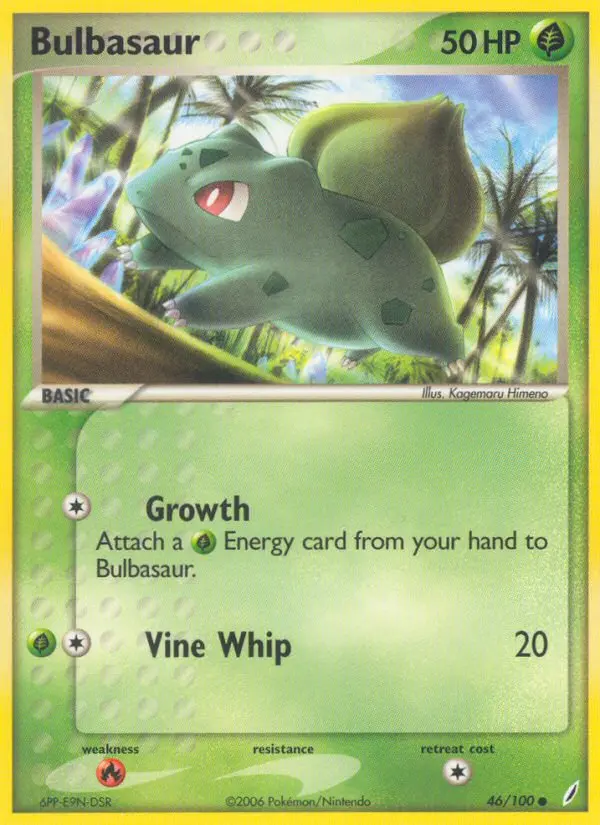 Bulbasaur Common Pokemon card #46 from Crystal Guardians