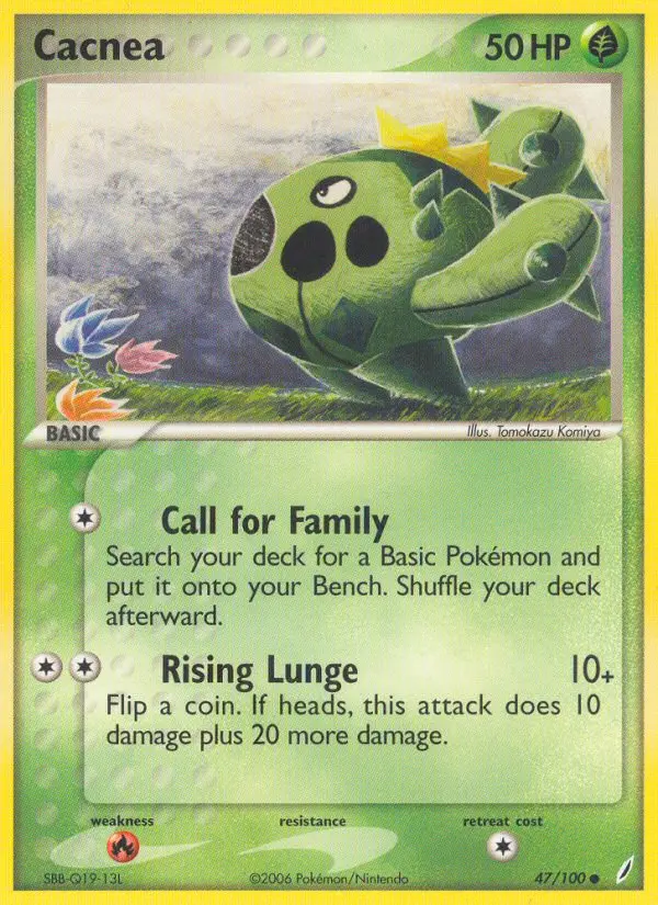 Cacnea Common Pokemon card #47 from Crystal Guardians