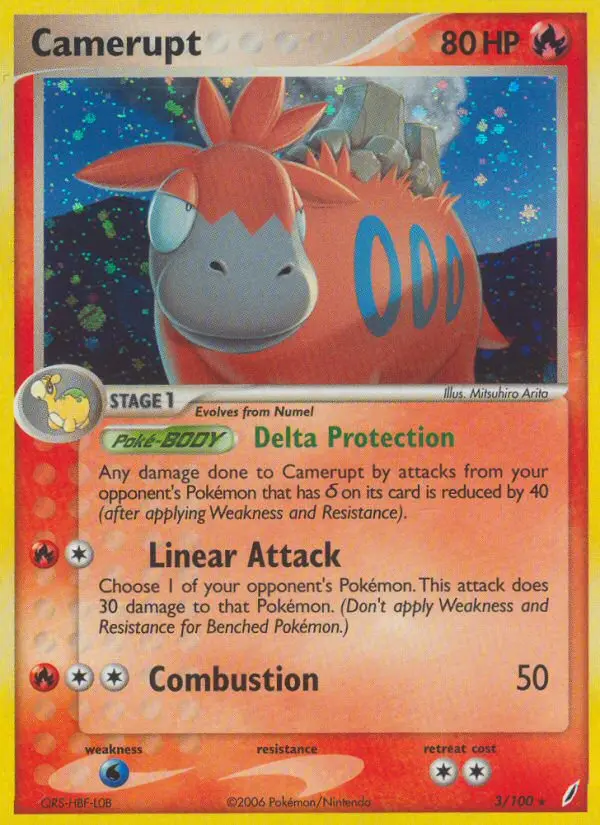 Camerupt Rare Pokemon card #3 from Crystal Guardians