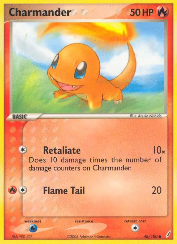Charmander Common Pokemon card #48 from Crystal Guardians