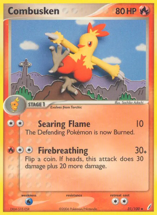 Combusken Uncommon Pokemon card #31 from Crystal Guardians