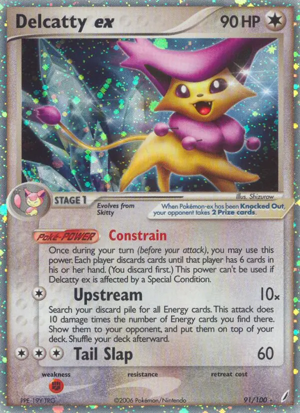 Delcatty ex Rare Pokemon card #91 from Crystal Guardians