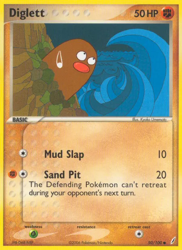 Diglett Common Pokemon card #50 from Crystal Guardians