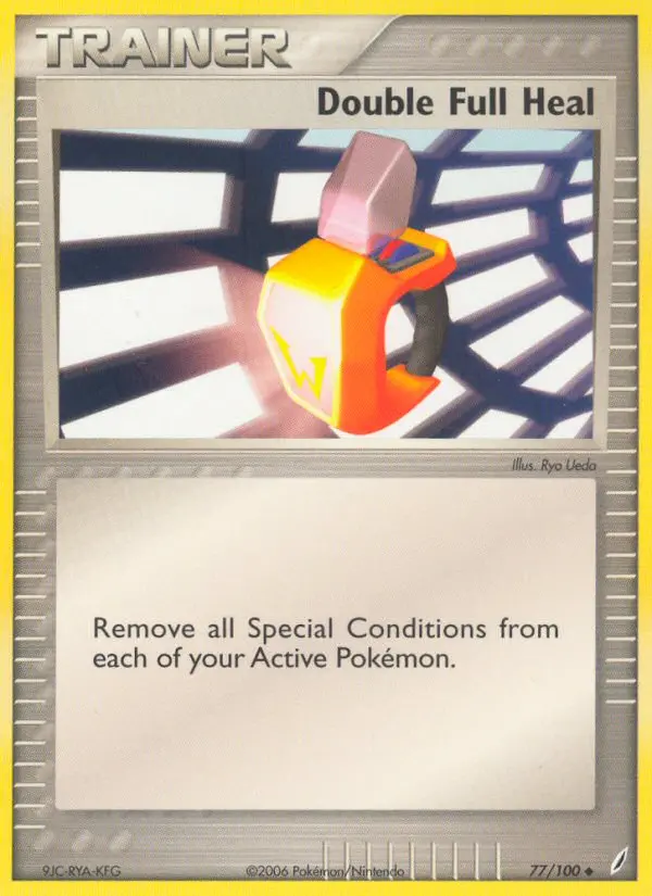 Double Full Heal Uncommon Pokemon card #77 from Crystal Guardians