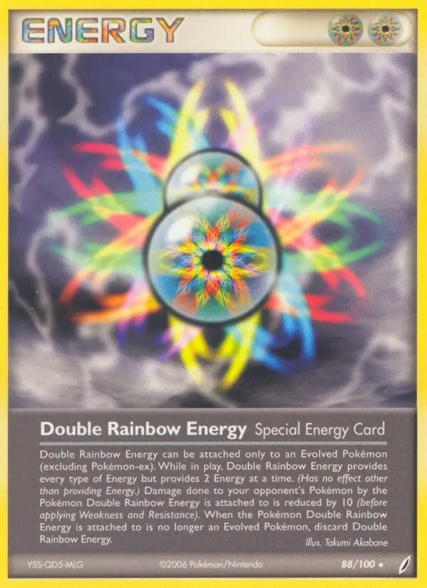 Double Rainbow Energy Rare Pokemon card #88 from Crystal Guardians