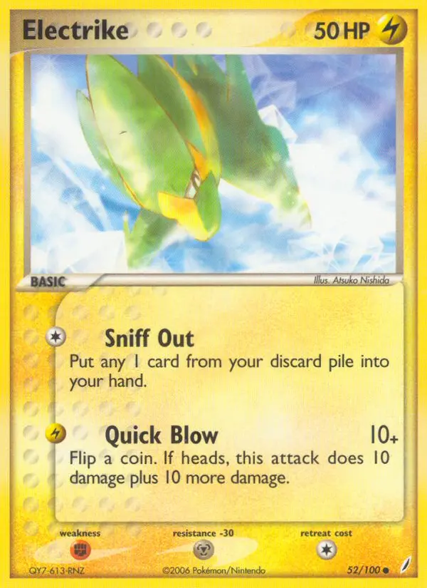 Electrike Common Pokemon card #52 from Crystal Guardians