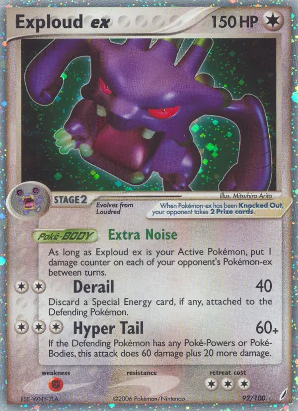 Exploud ex Rare Pokemon card #92 from Crystal Guardians