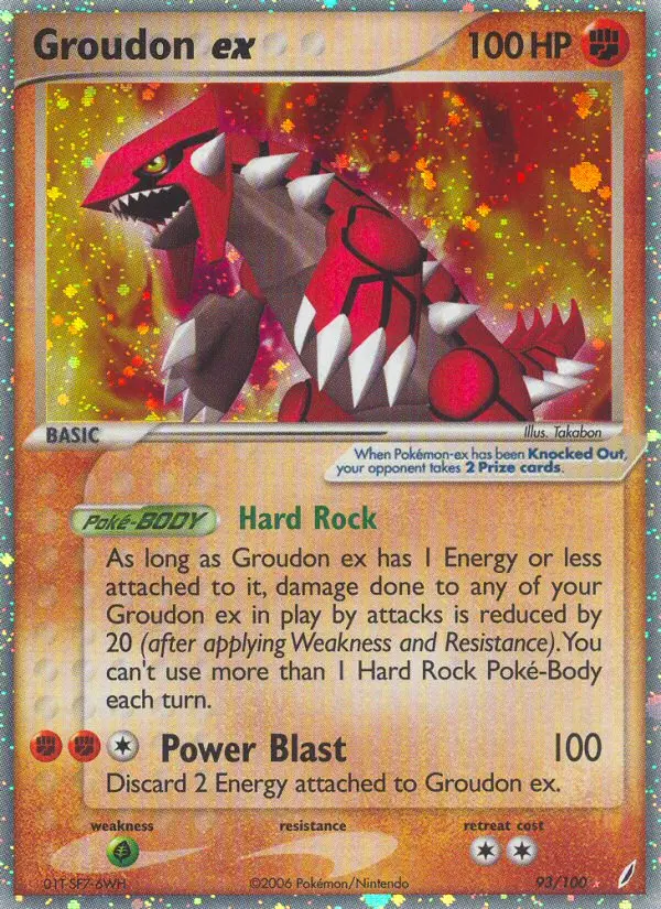 Groudon ex Rare Pokemon card #93 from Crystal Guardians