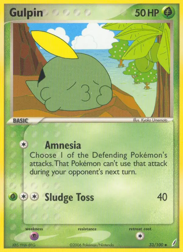 Gulpin Uncommon Pokemon card #33 from Crystal Guardians