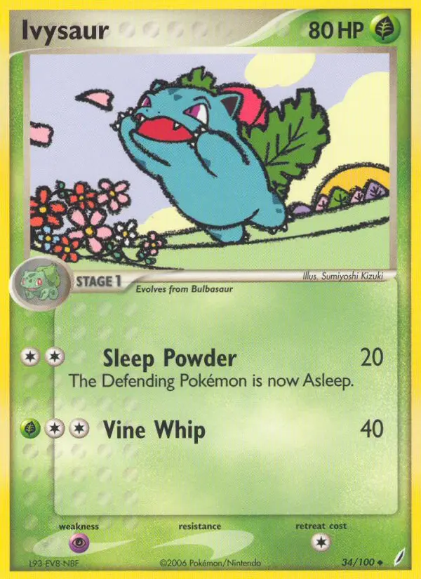 Ivysaur Uncommon Pokemon card #34 from Crystal Guardians