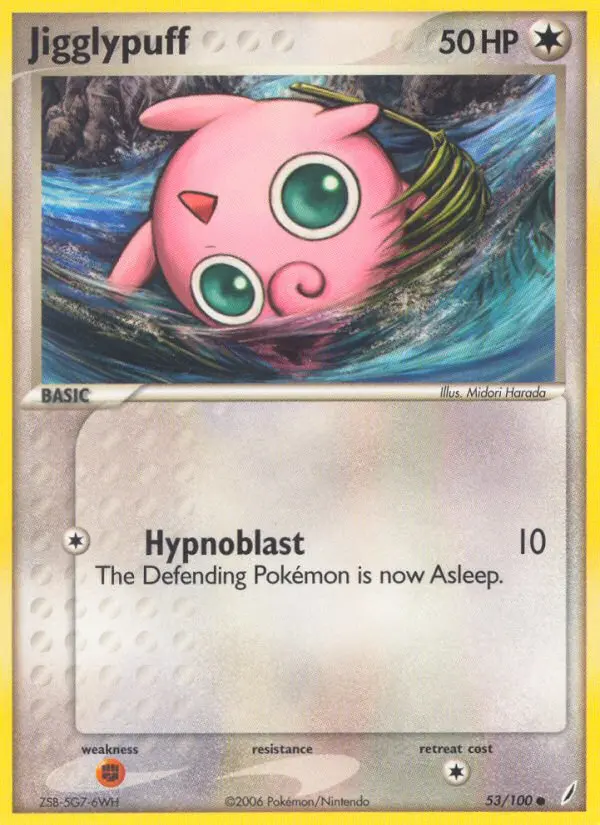 Jigglypuff Common Pokemon card #53 from Crystal Guardians