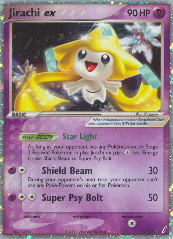 Jirachi ex Rare Pokemon card #94 from Crystal Guardians