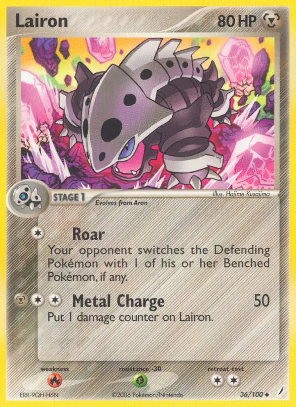 Lairon Uncommon Pokemon card #36 from Crystal Guardians
