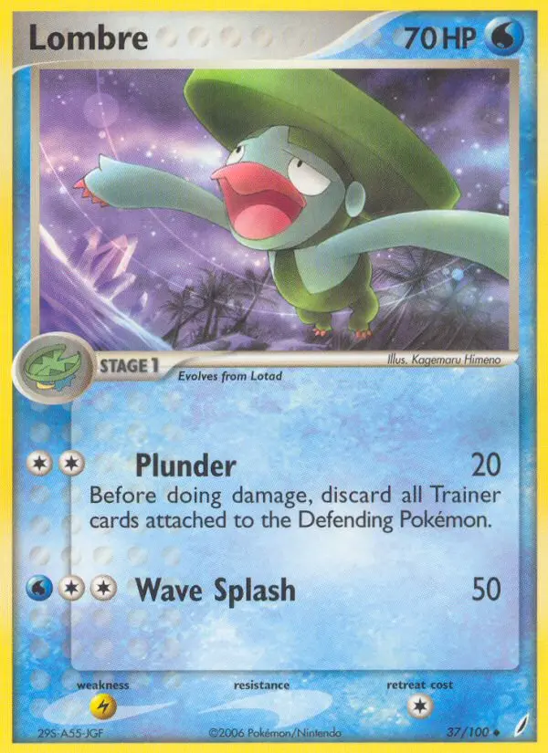 Lombre Uncommon Pokemon card #37 from Crystal Guardians