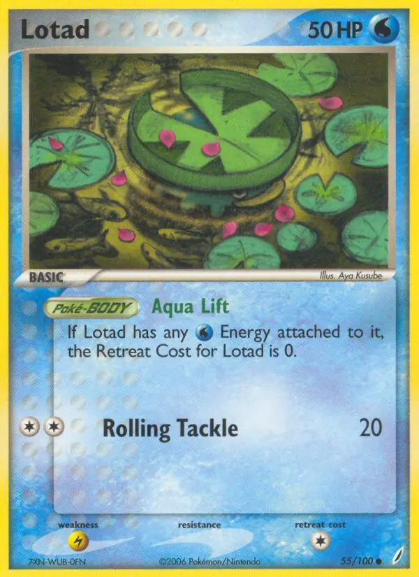 Lotad Common Pokemon card #55 from Crystal Guardians