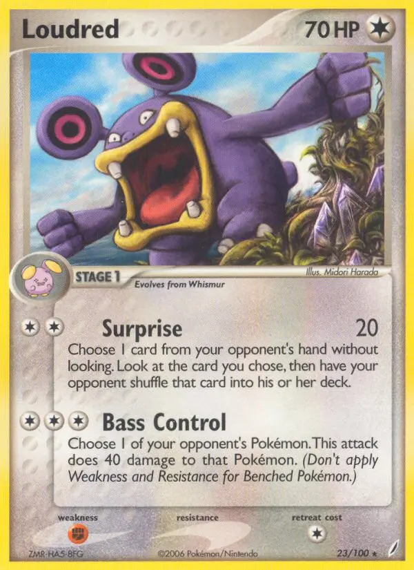 Loudred Rare Pokemon card #23 from Crystal Guardians