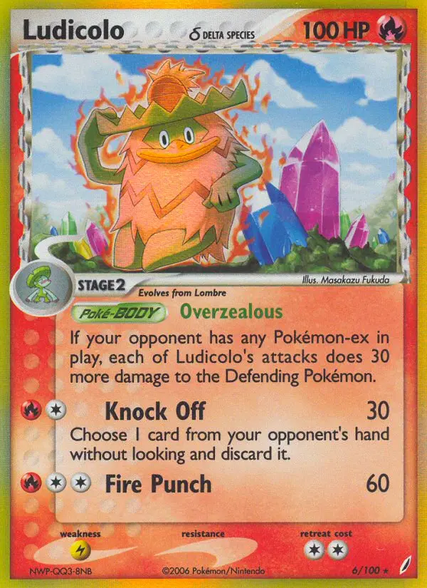 Ludicolo δ Rare Pokemon card #6 from Crystal Guardians