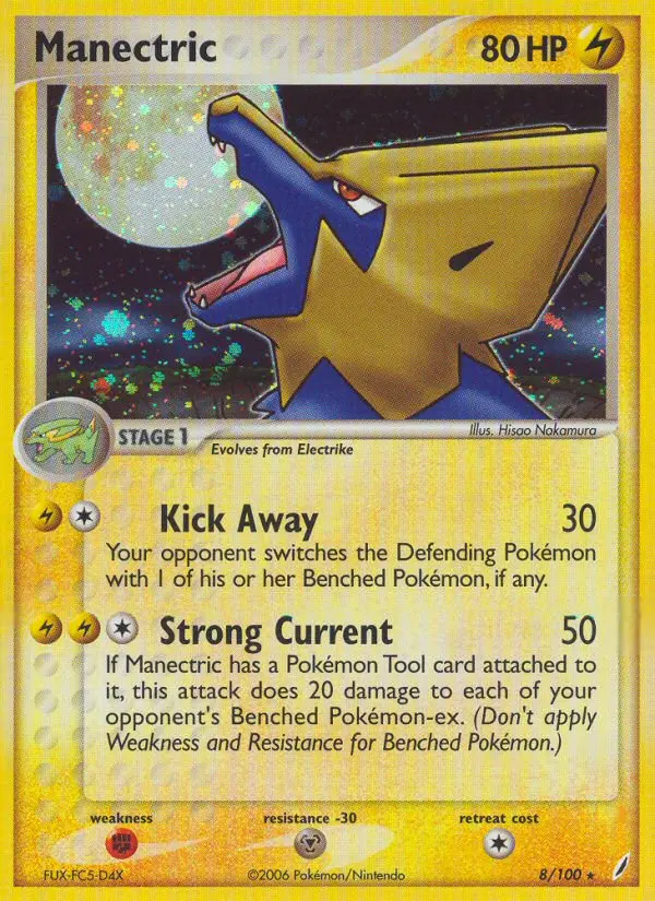 Manectric Rare Pokemon card #8 from Crystal Guardians