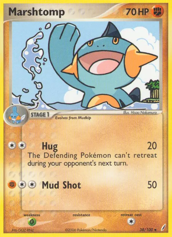 Marshtomp Uncommon Pokemon card #38 from Crystal Guardians