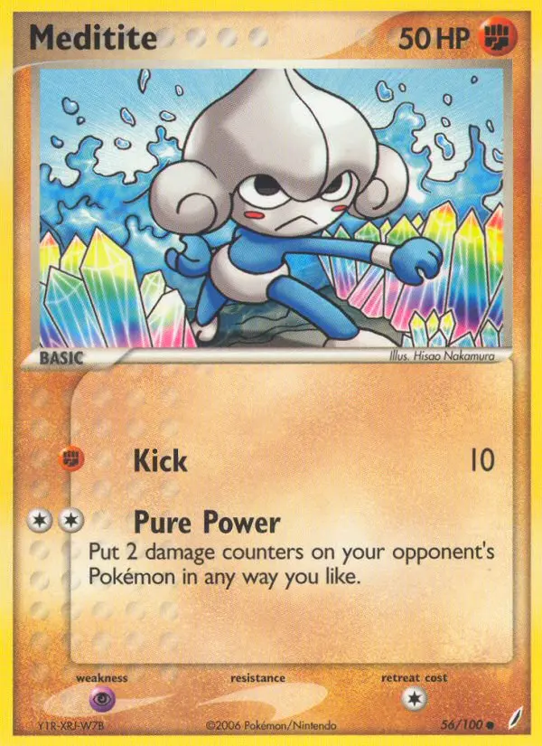 Meditite Common Pokemon card #56 from Crystal Guardians