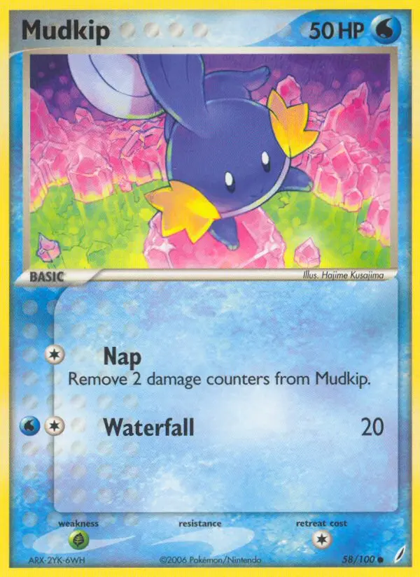 Mudkip Common Pokemon card #58 from Crystal Guardians