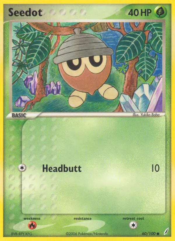 Seedot Common Pokemon card #60 from Crystal Guardians