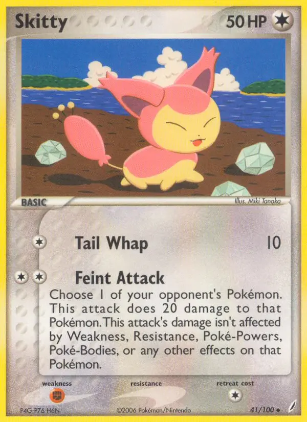 Skitty Uncommon Pokemon card #41 from Crystal Guardians