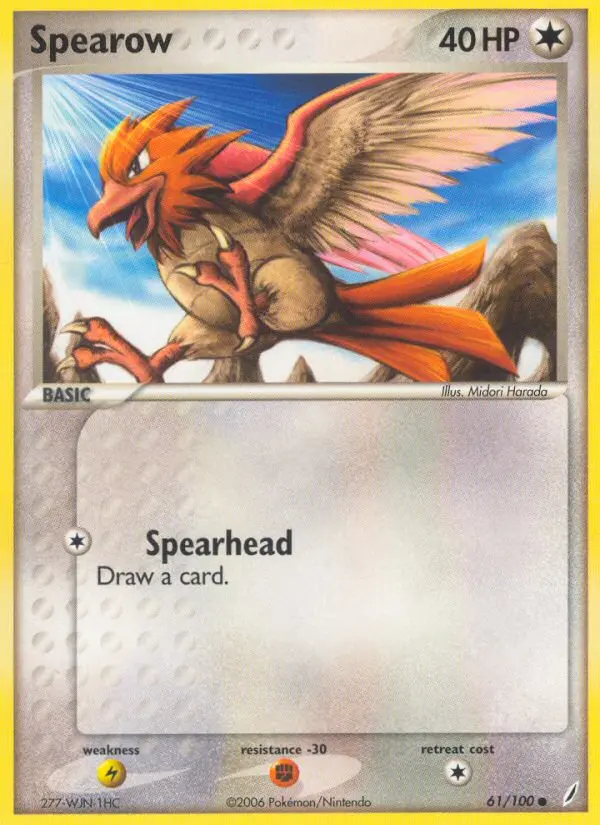 Spearow Common Pokemon card #61 from Crystal Guardians