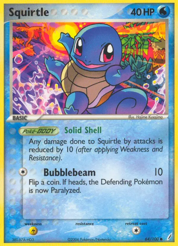 Squirtle Common Pokemon card #64 from Crystal Guardians