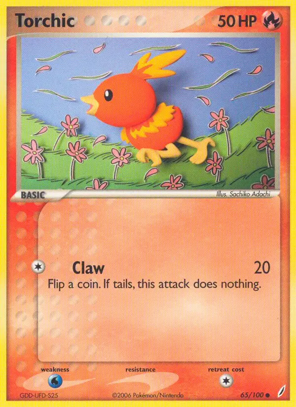 Torchic Common Pokemon card #65 from Crystal Guardians